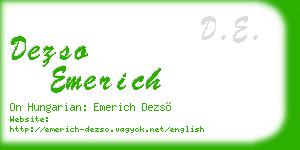 dezso emerich business card